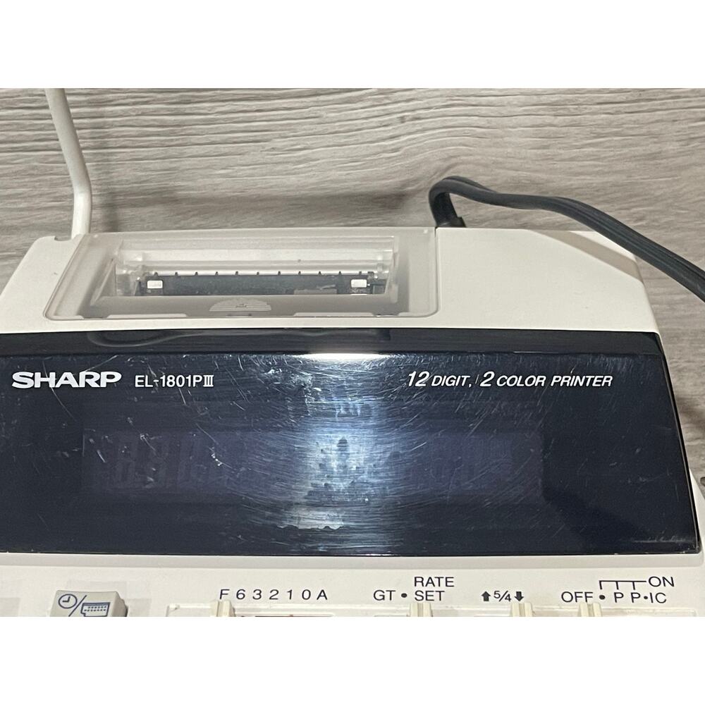 Sharp EL-1801P III 12-Digit 2-Color Printing Calculator Adding Machine Tested - Picture 2 of 5